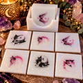 Moonlit Butterflies – Colour-Shifting Glitter Resin Coaster Set of 6 with Holder