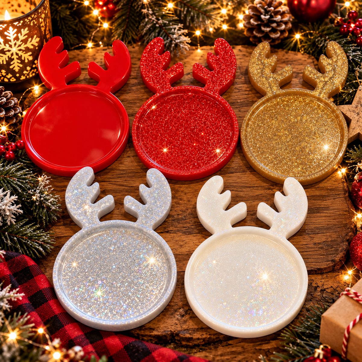 Handmade Christmas Reindeer Trinket Tray – 5 Festive Finishes
