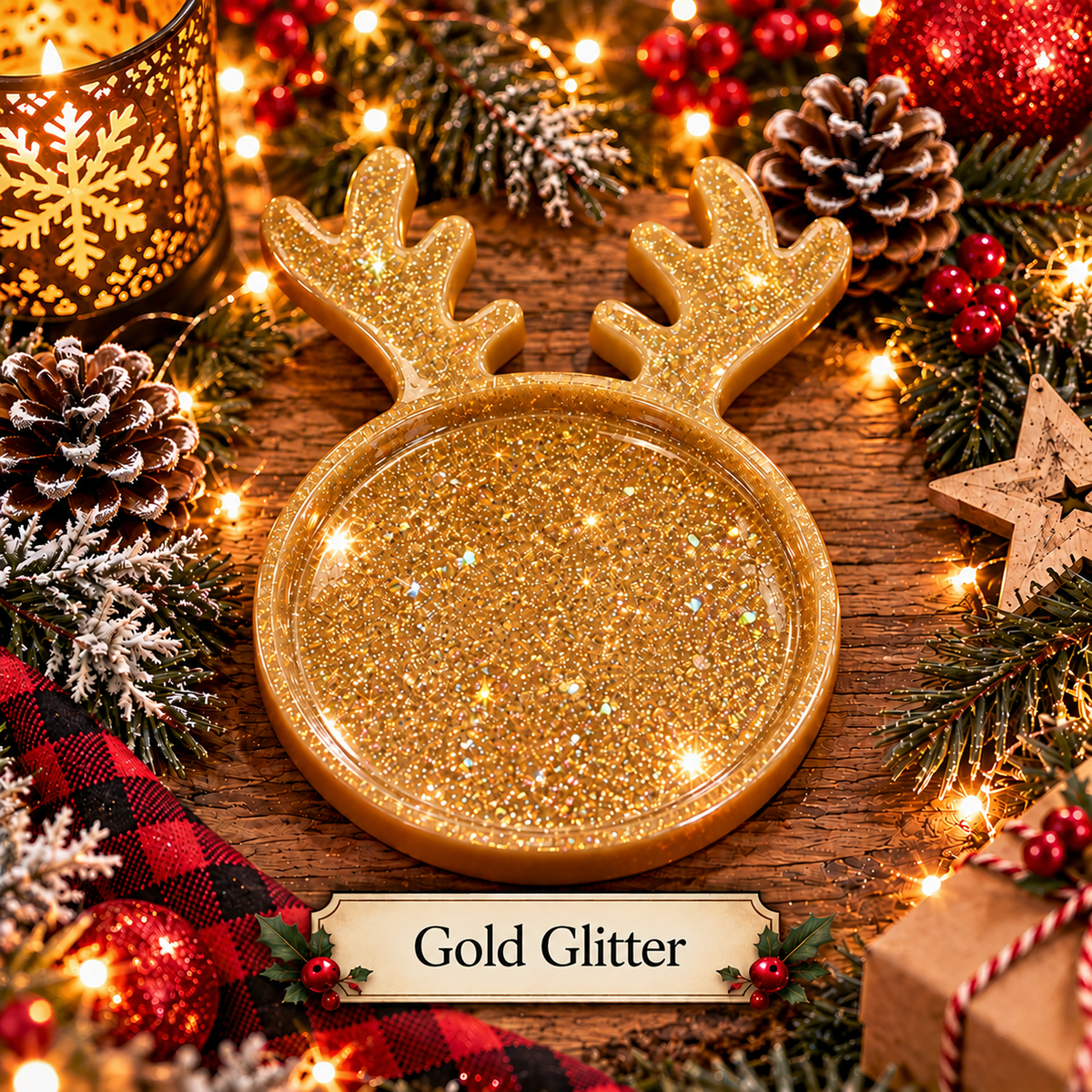 Handmade Christmas Reindeer Trinket Tray – 5 Festive Finishes