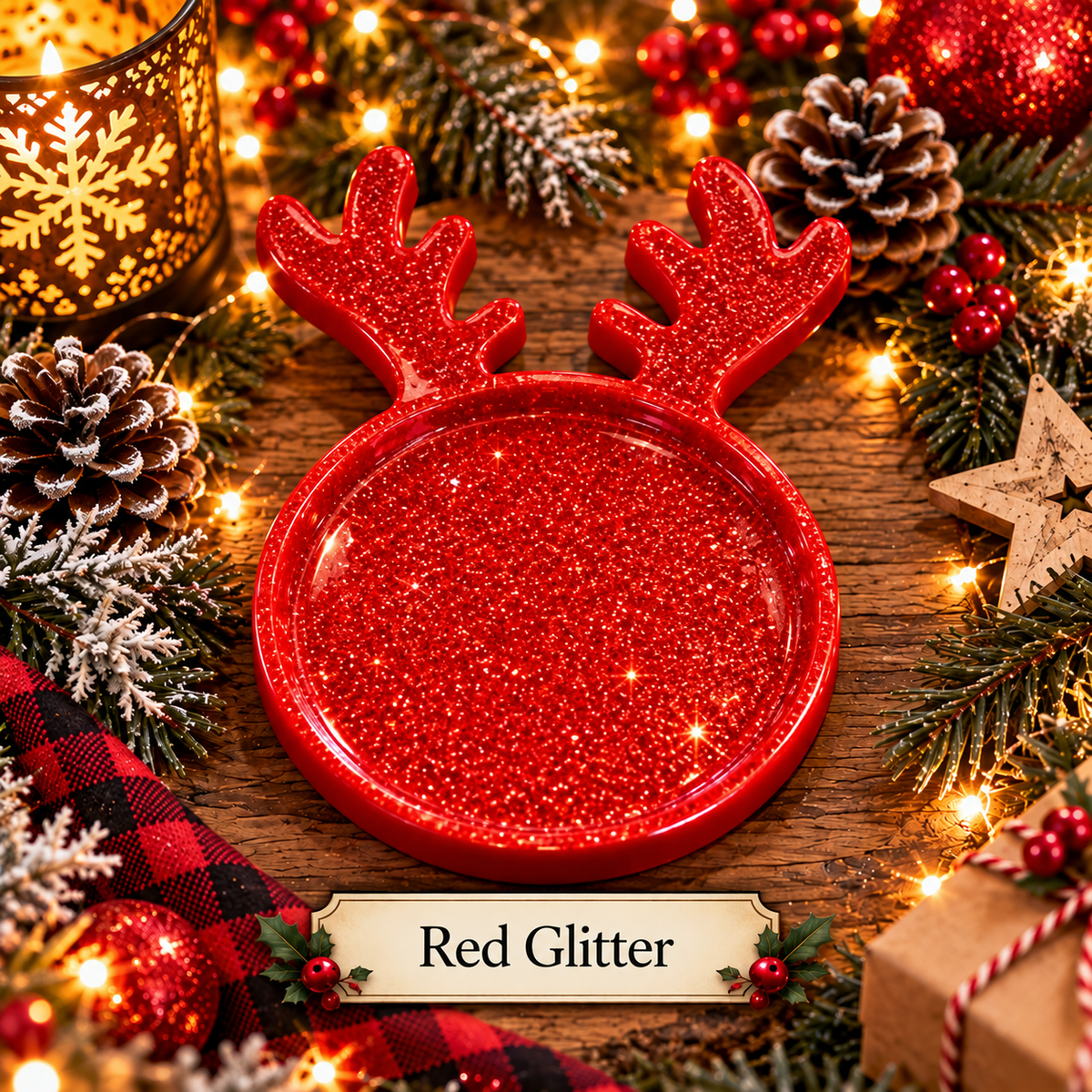 Handmade Christmas Reindeer Trinket Tray – 5 Festive Finishes