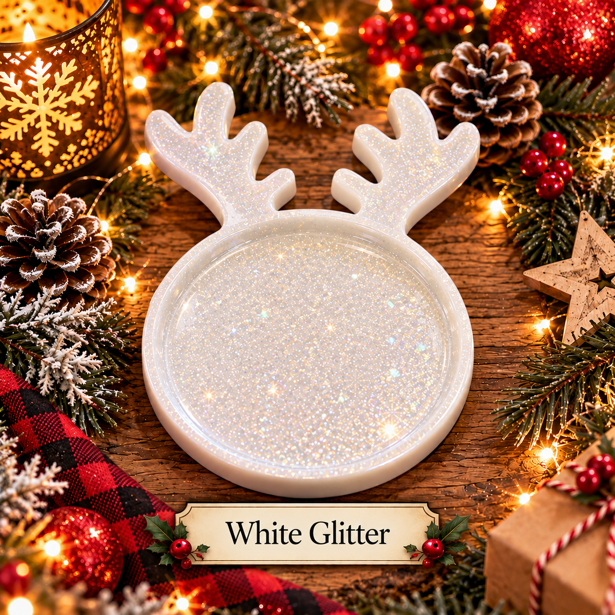 Handmade Christmas Reindeer Trinket Tray – 5 Festive Finishes